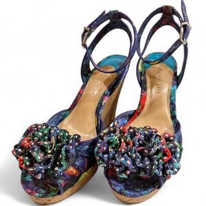 Gianni Bini Multicolor Colorful Wedges - Size 7.5